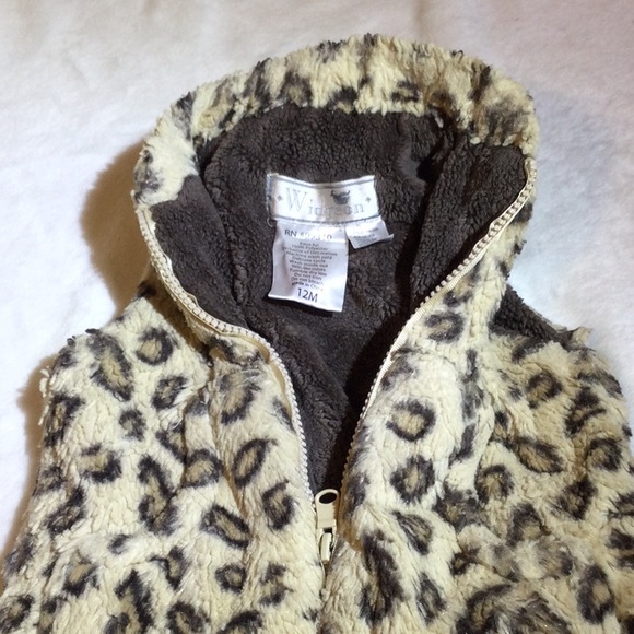 Baby Girls Leopard Faux Fur Vest 12 months - Picture 4 of 8